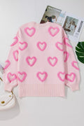 Heart Shape Bubble Sleeve Baggy Sweater - Your Second Look