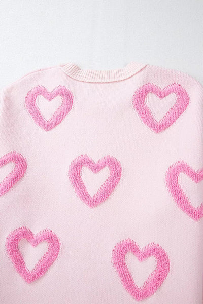 Heart Shape Bubble Sleeve Baggy Sweater - Your Second Look