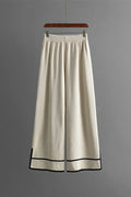 High - Low Round Neck Top and Pants Sweater Set - Your Second Look