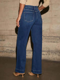 High Rise Front Pocket Patch Wide Leg Jeans - Your Second Look