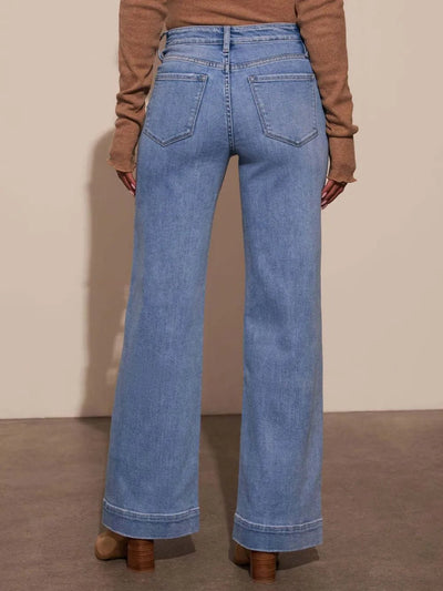 High Rise Front Pocket Patch Wide Leg Jeans - Your Second Look