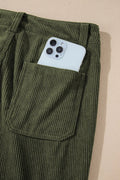 High Waist Square Pockets Corduroy Pants - Your Second Look