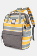 Himawari Striped Waterproof Nylon Backpack Bag with Side Pockets - Your Second Look