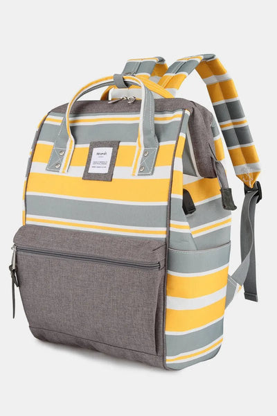Himawari Striped Waterproof Nylon Backpack Bag with Side Pockets - Your Second Look