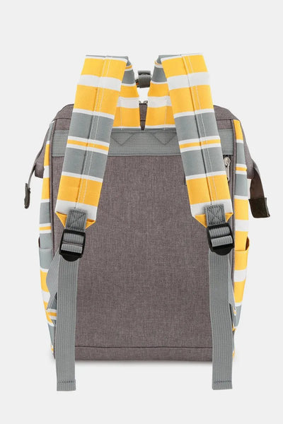 Himawari Striped Waterproof Nylon Backpack Bag with Side Pockets - Your Second Look