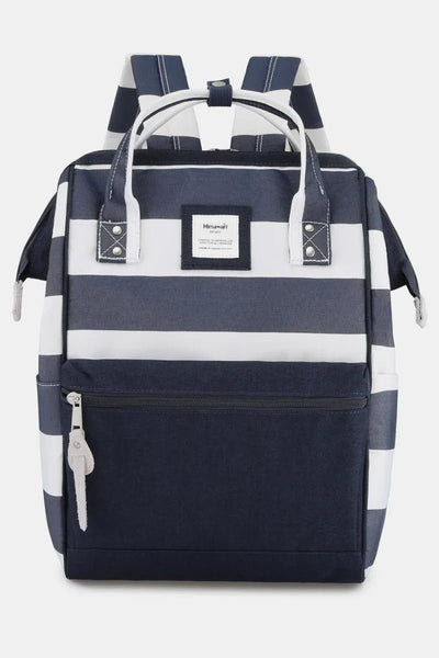 Himawari Striped Waterproof Nylon Backpack Bag with Side Pockets - Your Second Look