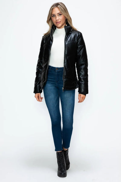 How Dare U Pocketed Zip Up Puffer Jacket with Removable Hood - Your Second Look