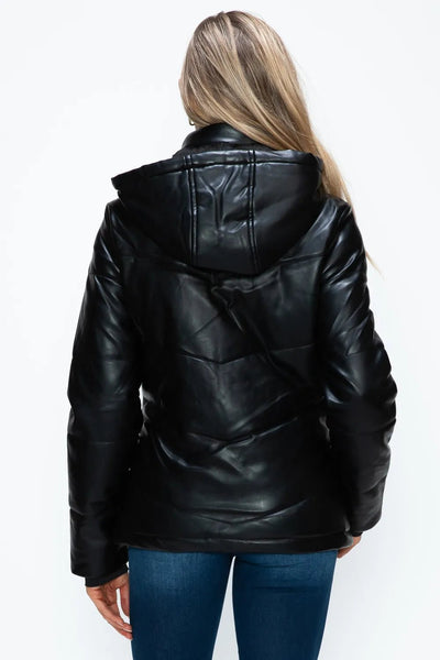 How Dare U Pocketed Zip Up Puffer Jacket with Removable Hood - Your Second Look