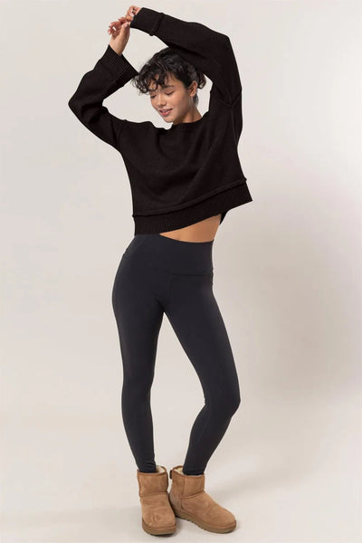 HYFVE Round Neck Dropped Shoulder Ribbed Sweater - Your Second Look