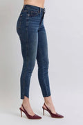 Judy Blue Full Size High Waist Tummy Control Step Hem Skinny Jeans Plus Size - Your Second Look