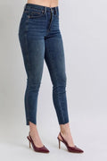 Judy Blue Full Size High Waist Tummy Control Step Hem Skinny Jeans Plus Size - Your Second Look