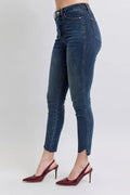 Judy Blue Full Size High Waist Tummy Control Step Hem Skinny Jeans Plus Size - Your Second Look