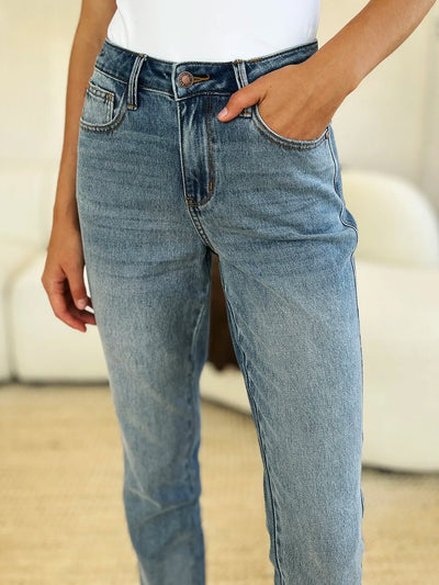 Judy Blue Full Size Mid Rise Rigid Magic Release Hem Jeans - Your Second Look