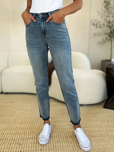 Judy Blue Full Size Mid Rise Rigid Magic Release Hem Jeans - Your Second Look