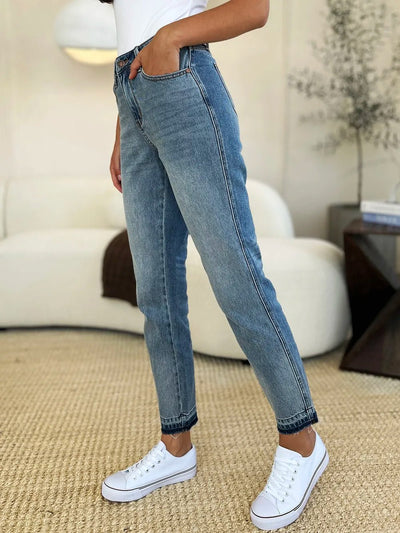 Judy Blue Full Size Mid Rise Rigid Magic Release Hem Jeans - Your Second Look