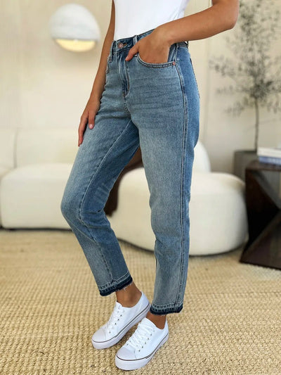Judy Blue Full Size Mid Rise Rigid Magic Release Hem Jeans - Your Second Look