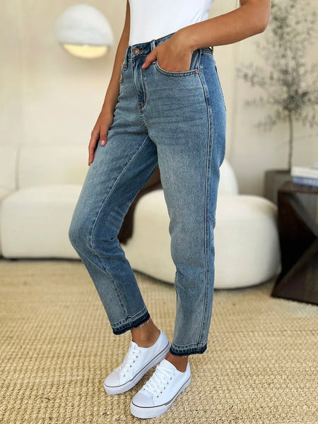 Judy Blue Full Size Mid Rise Rigid Magic Release Hem Jeans - Your Second Look