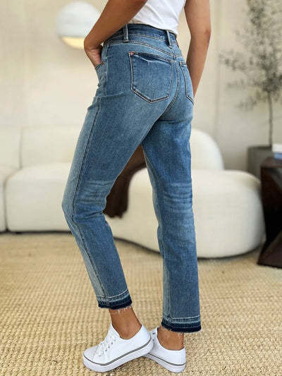 Judy Blue Full Size Mid Rise Rigid Magic Release Hem Jeans - Your Second Look