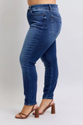 Judy Blue Full Size Washed Thermal Skinny Jeans Plus Size - Your Second Look