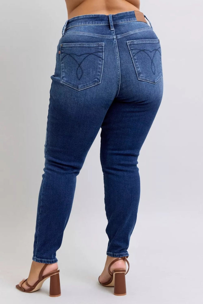 Judy Blue Full Size Washed Thermal Skinny Jeans Plus Size - Your Second Look