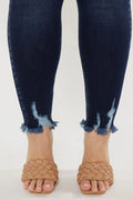 Kancan Full Size Cat's Whiskers Raw Hem High Waist Jeans - Your Second Look