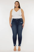 Kancan Full Size Cat's Whiskers Raw Hem High Waist Jeans - Your Second Look