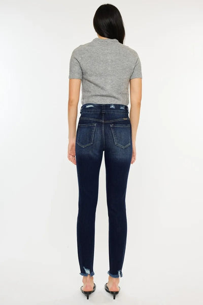 Kancan Full Size Cat's Whiskers Raw Hem High Waist Jeans - Your Second Look