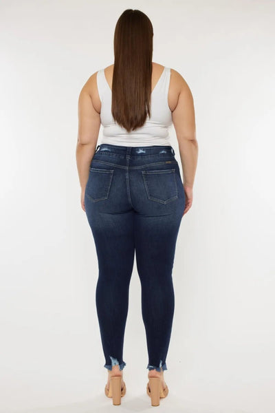 Kancan Full Size Cat's Whiskers Raw Hem High Waist Jeans - Your Second Look
