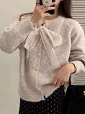 Lace Bowknot Knit Cardigan - Your Second Look