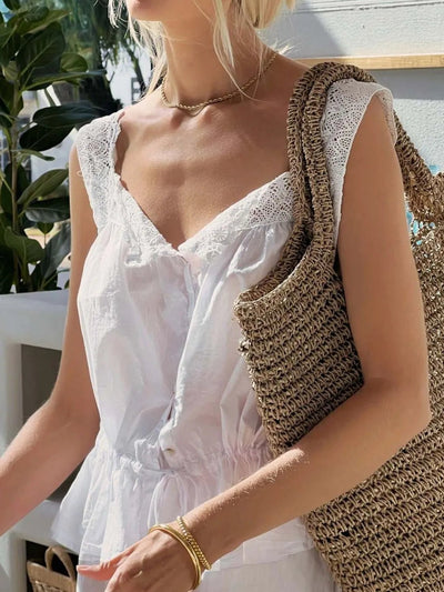 Lace Detail Drawstring Tank - Your Second Look