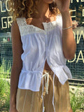 Lace Detail Drawstring Tank - Your Second Look