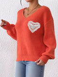 Lace Heart Dropped Shoulder Sweater - Your Second Look