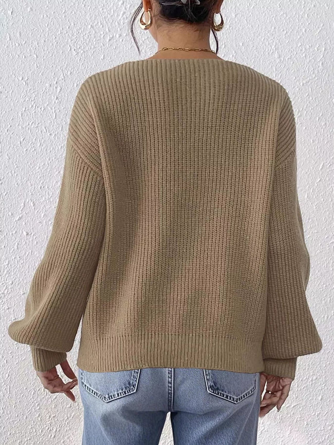 Lace Heart Dropped Shoulder Sweater - Your Second Look