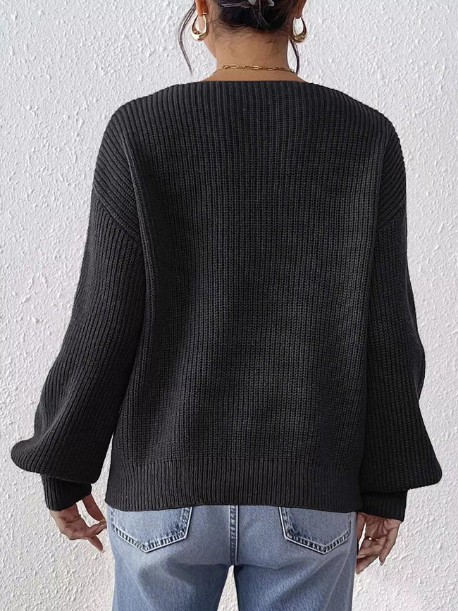 Lace Heart Dropped Shoulder Sweater - Your Second Look