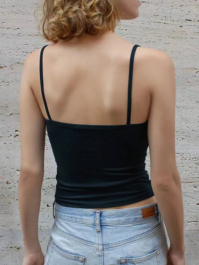 Lace Trim V - neck Cami Top - Your Second Look