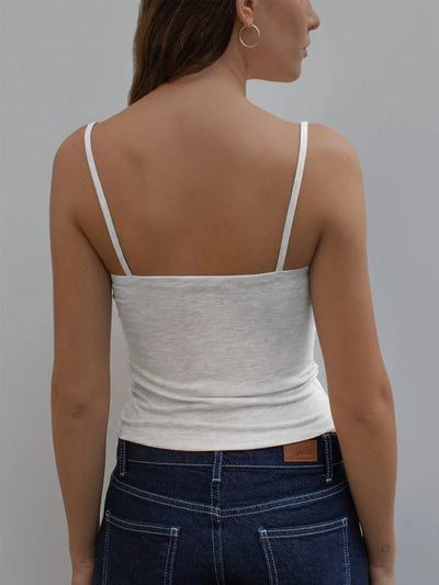 Lace Trim V - neck Cami Top - Your Second Look