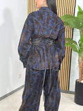 Lace Up Button Up Jacket and Jeans Denim Set - Your Second Look