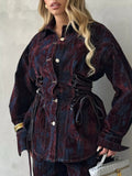 Lace Up Button Up Jacket and Jeans Denim Set - Your Second Look