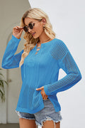 Lace - Up Slit Knit Top - Your Second Look