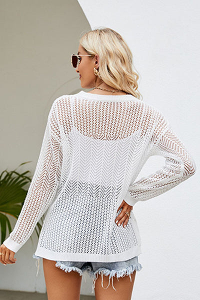 Lace - Up Slit Knit Top - Your Second Look