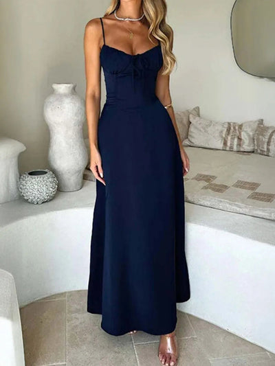 Lace - Up Solid Cami Dress - Your Second Look