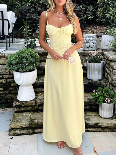 Lace - Up Solid Cami Dress - Your Second Look