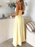Lace - Up Solid Cami Dress - Your Second Look