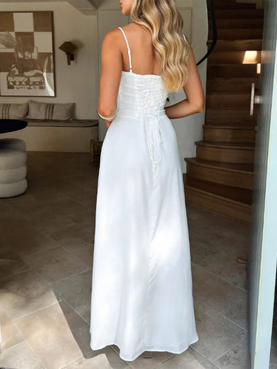Lace - Up Solid Cami Dress - Your Second Look