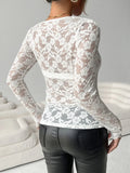 Lace V - Neck Long Sleeve Top - Your Second Look