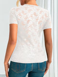 Lace V - Neck Short Sleeve Top - Your Second Look