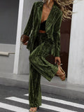 Lapel Collar Long Sleeve Blazer and Pants Set - Your Second Look