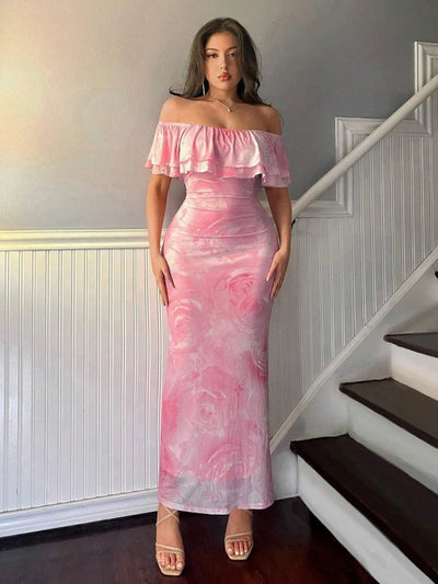 Layered Ruffled Off - Shoulder Dress - Your Second Look