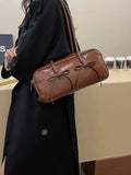 Leather Bow Trim Shoulder Bag - Your Second Look
