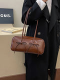 Leather Bow Trim Shoulder Bag - Your Second Look